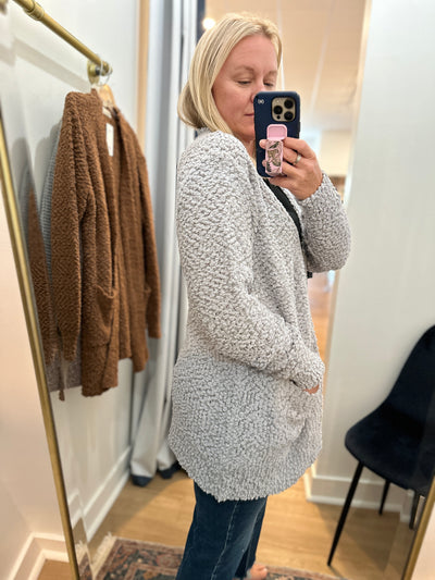 Popcorn Cardigan - Light Grey