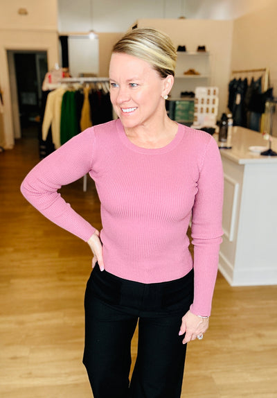 Knit Lightweight Sweater - Light Pink