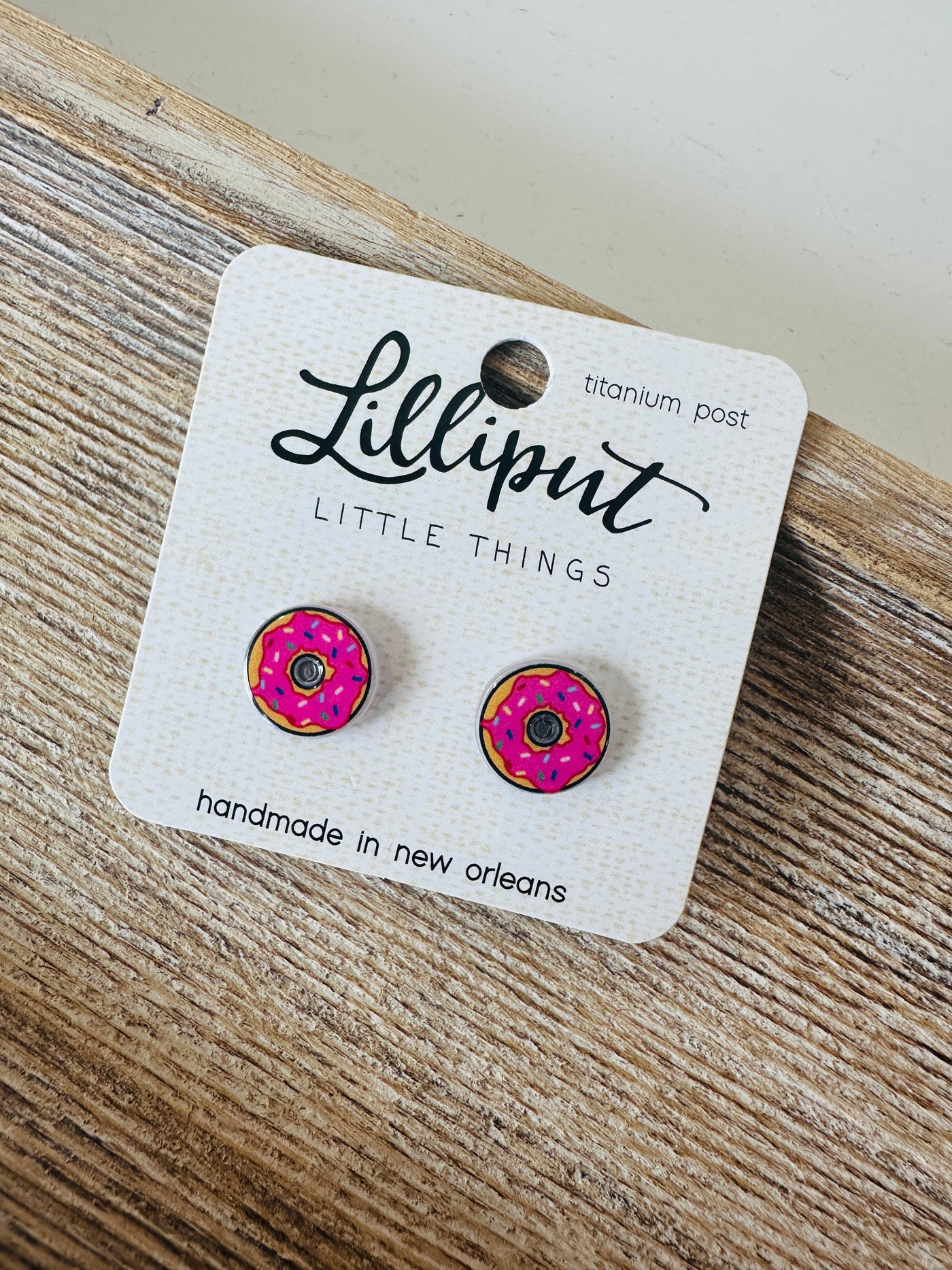 Pink Sprinkle Donut Earrings