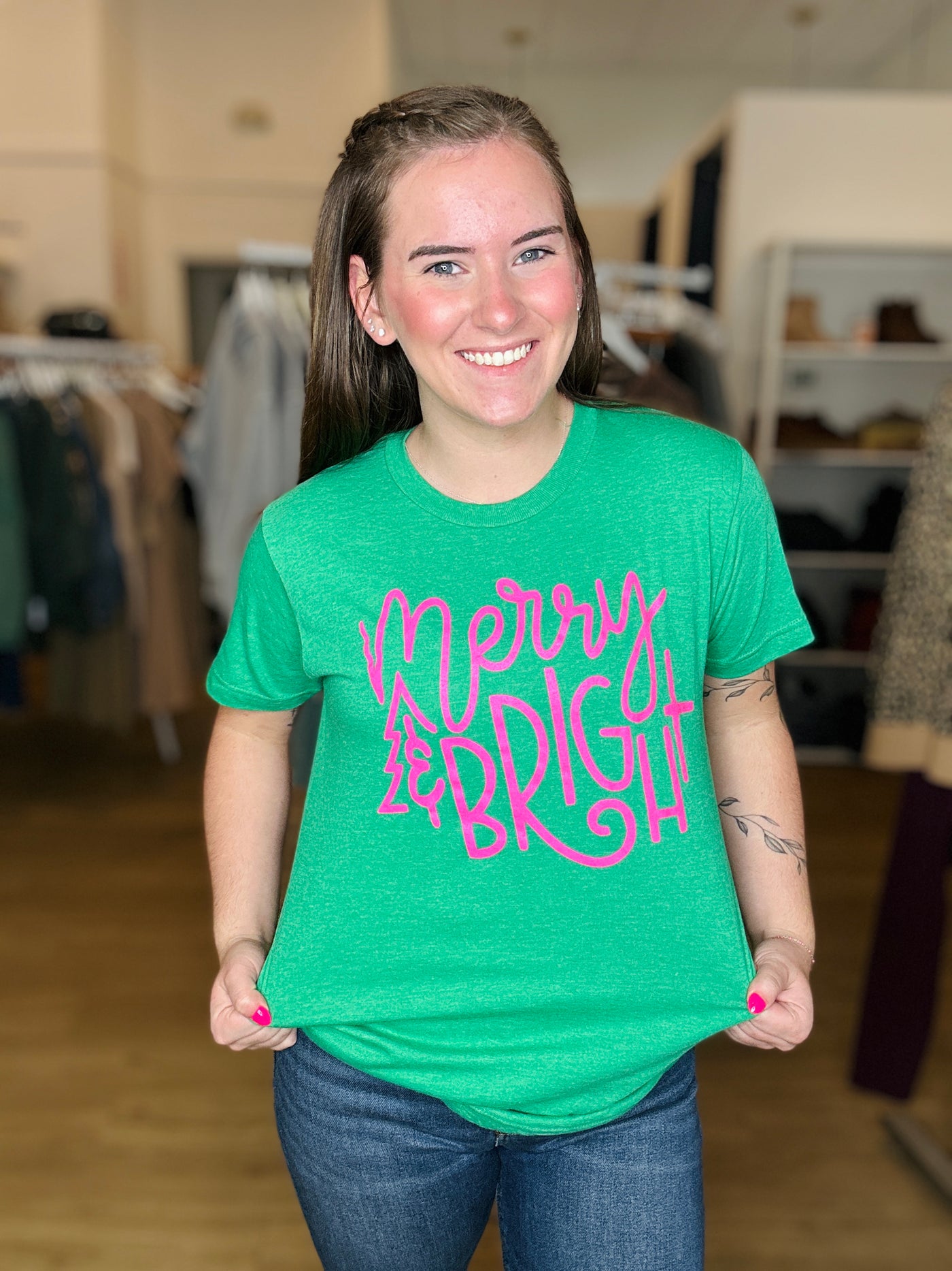 Merry & Bright Tee - Green