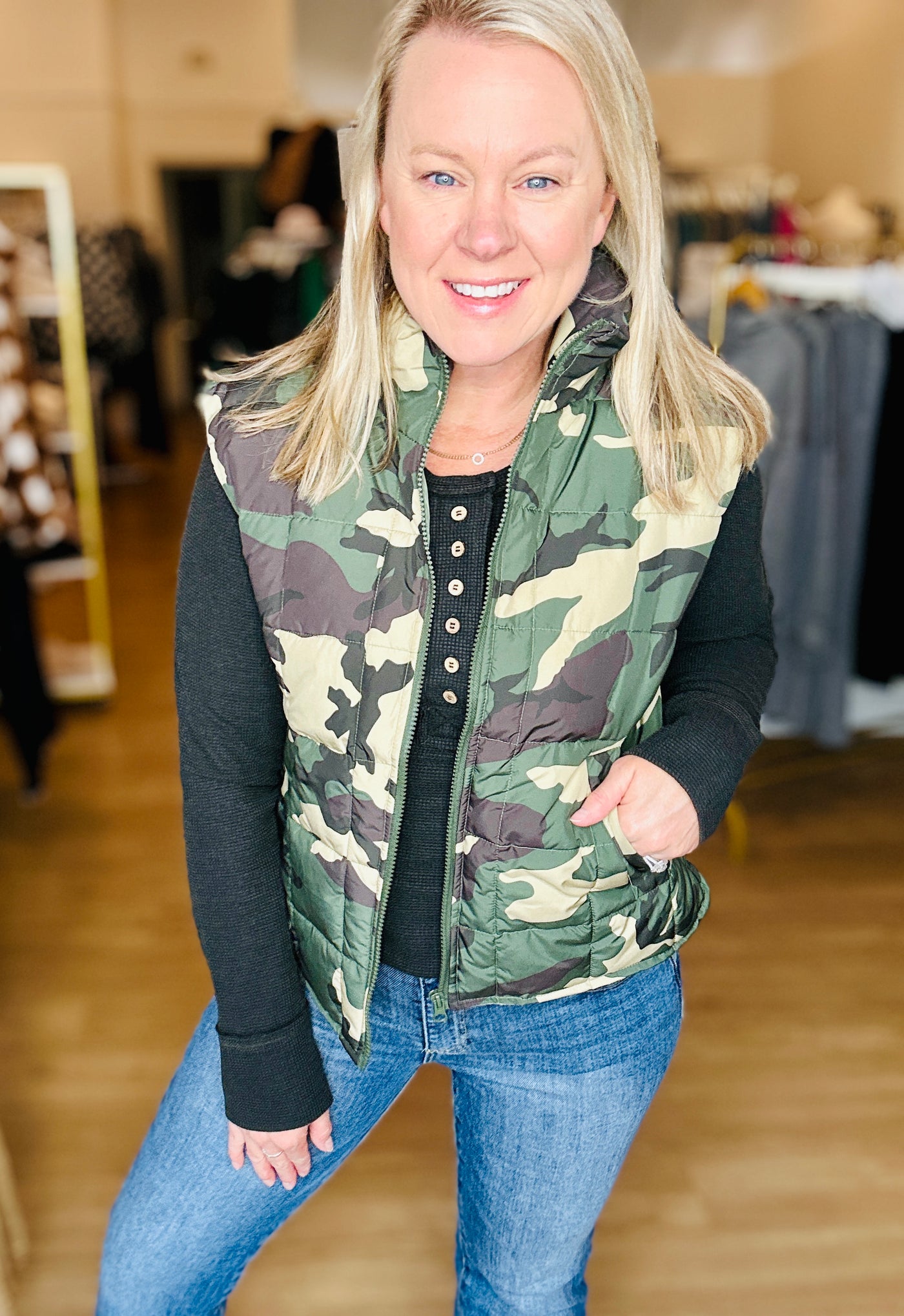 Camo Puffer Vest