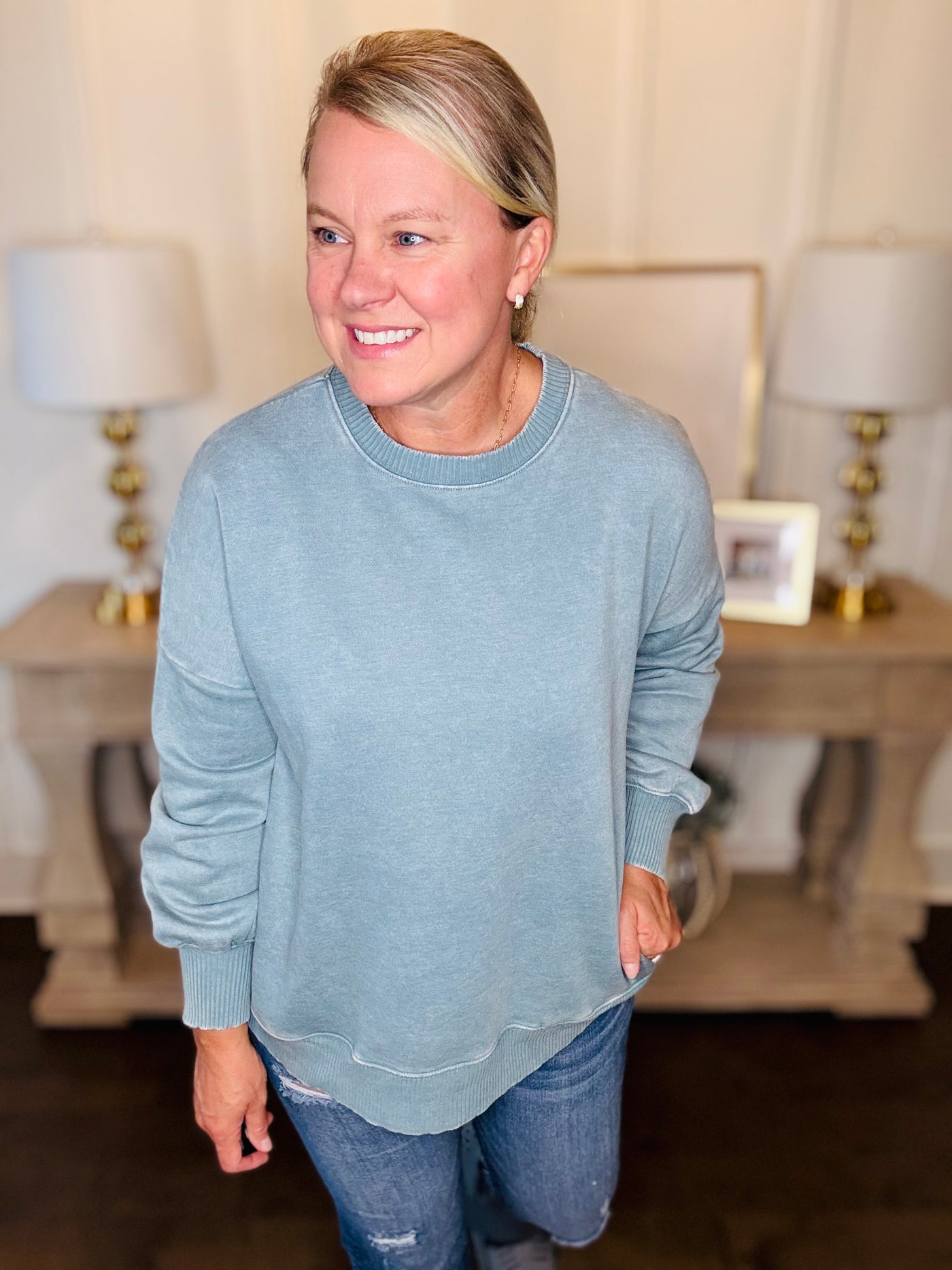 The Best Pullover w-Pockets - Ash Blue