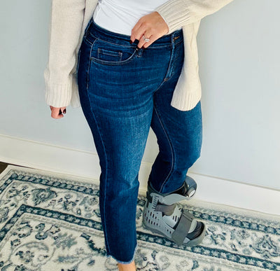 Mica - High Rise Straight Crop Denim