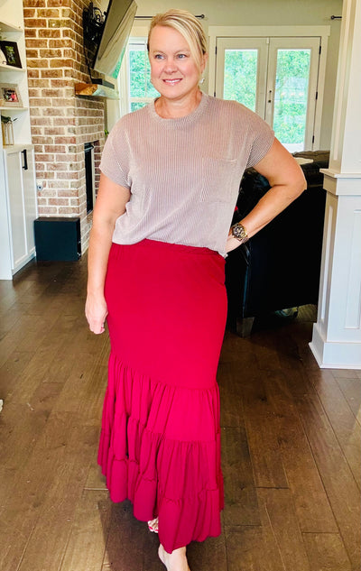 Maxi Skirt - Wine