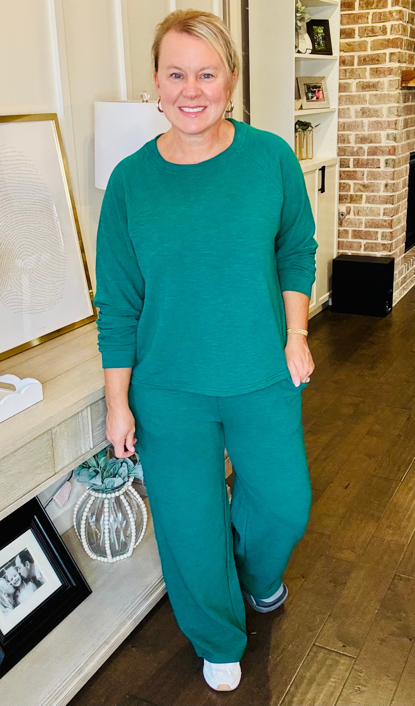 Soft Long Sleeve Top & Pants Set - Hunter Green