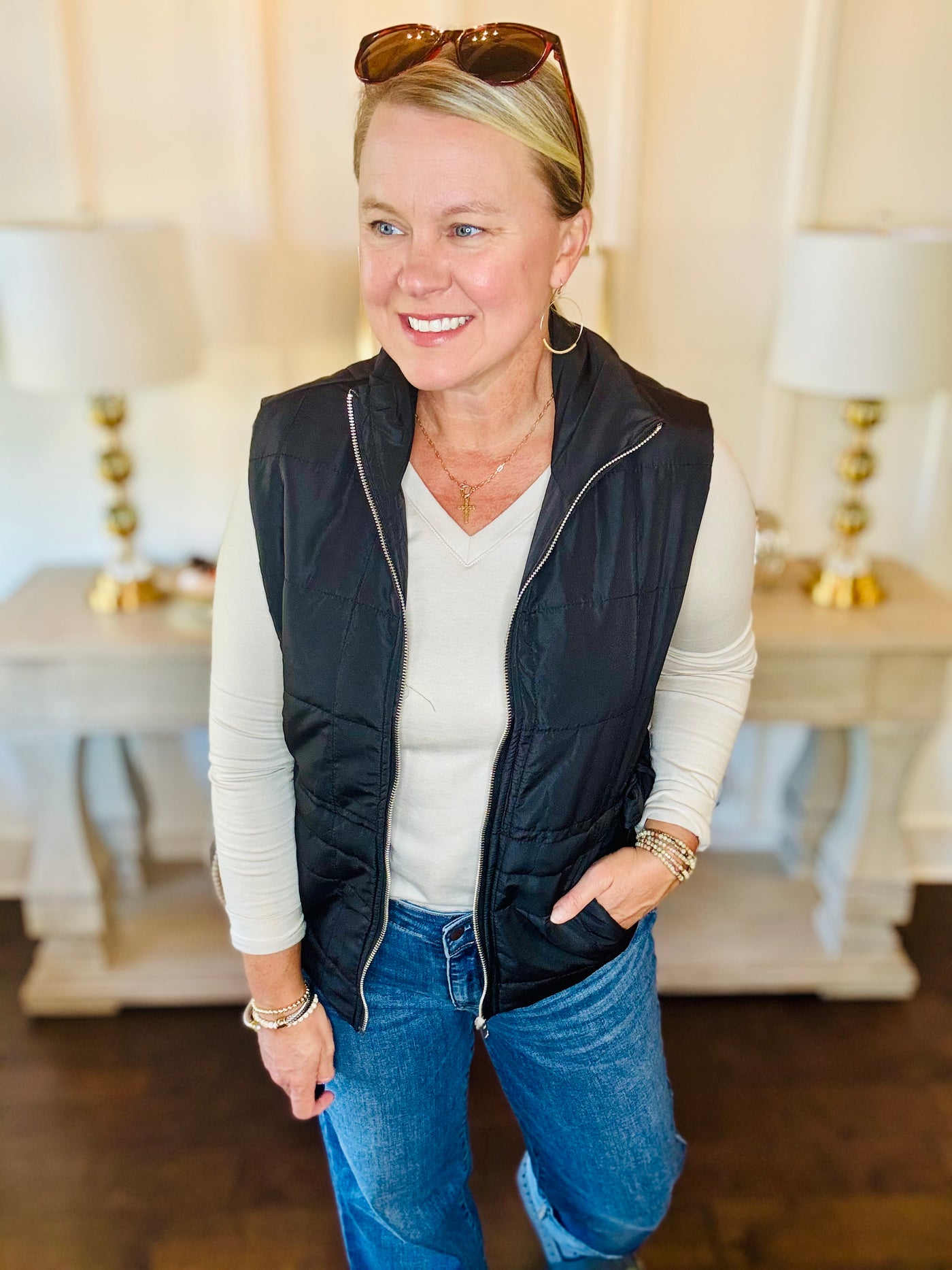 Quilted Vest - Black