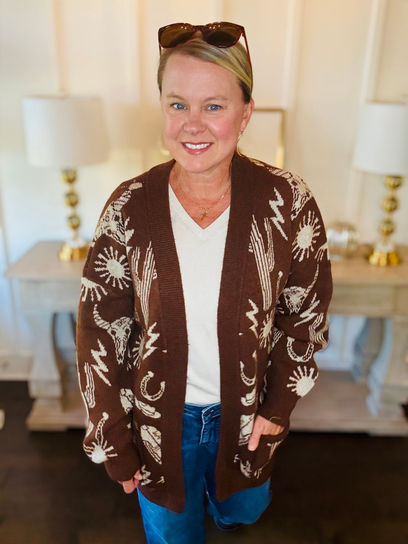 Western Cardigan - Chocolate