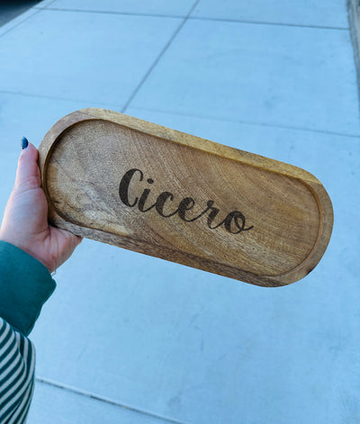 Cicero Oval Wood Tray