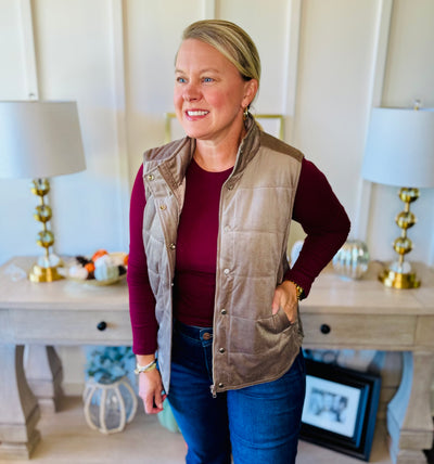 Mini Cord Vest - Mocha