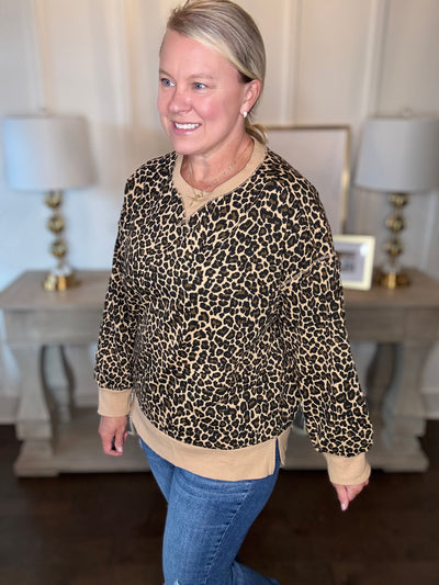 Leopard Pullover - Beige