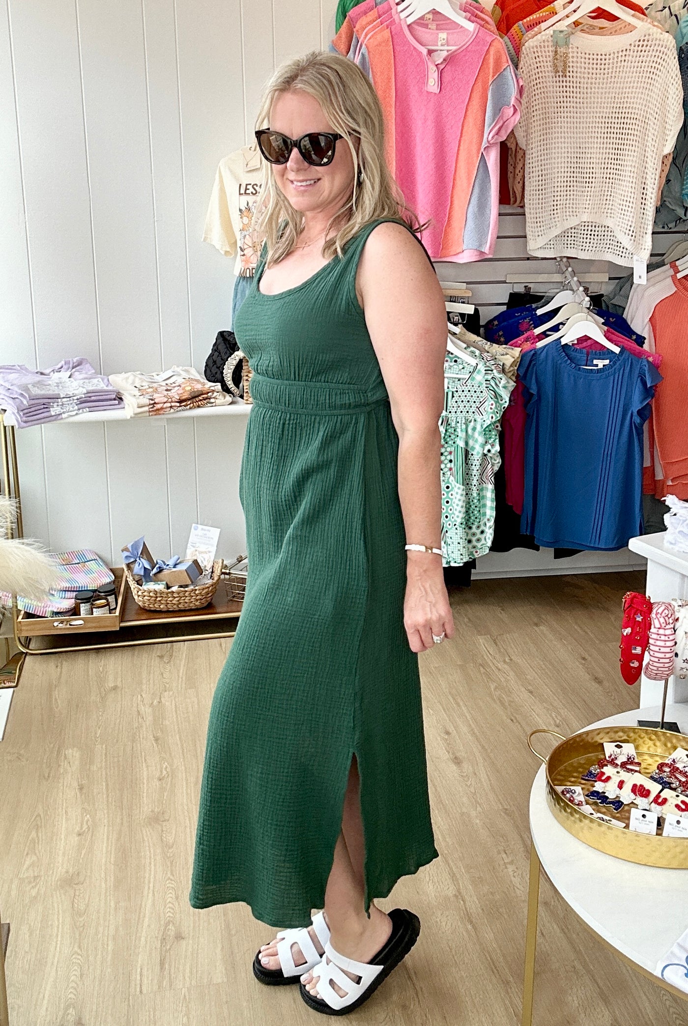 Maxi Dress Cut-out - Green