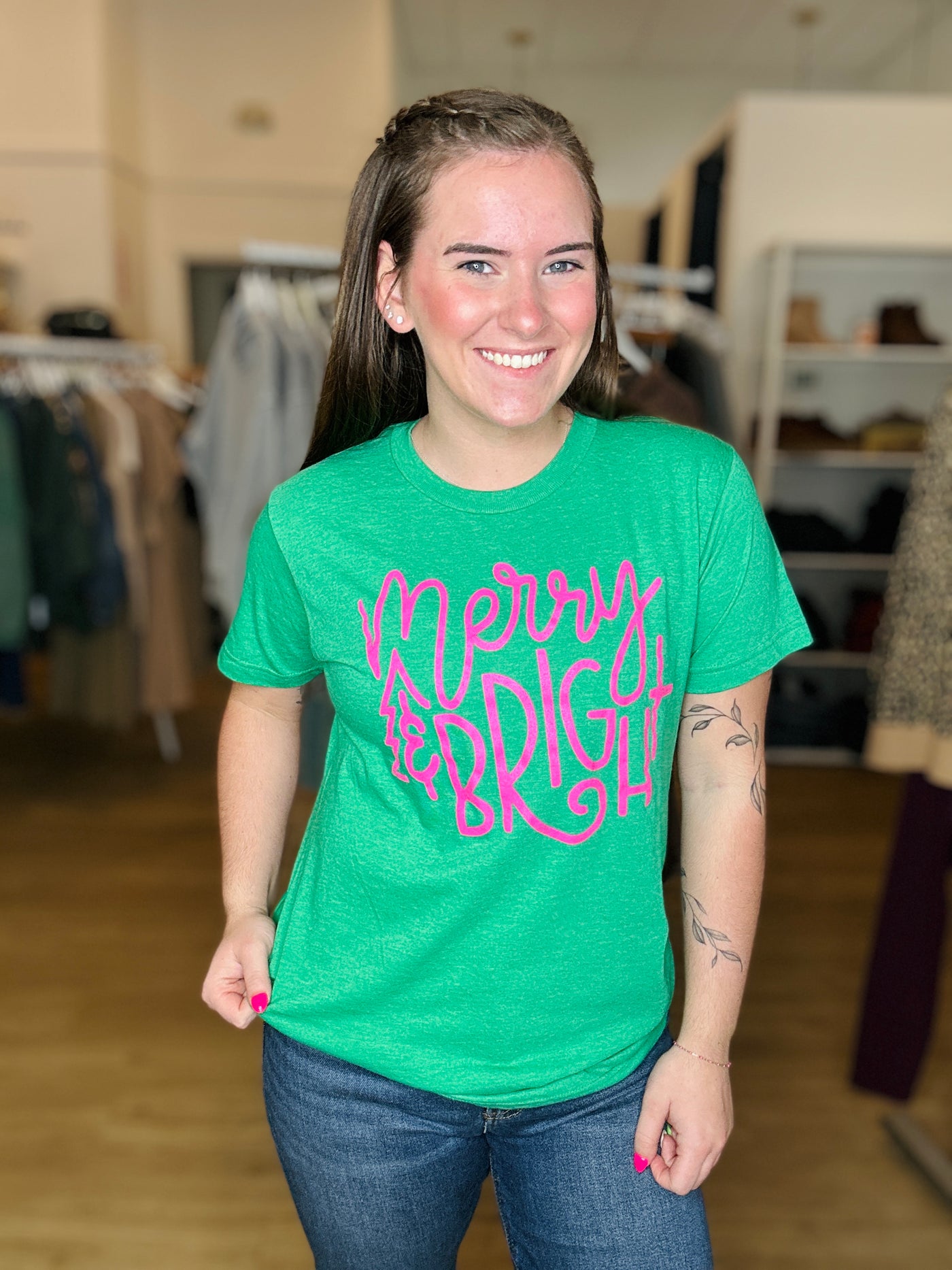 Merry & Bright Tee - Green