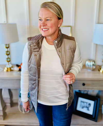 Pintucked Long Sleeve Knit - Ivory