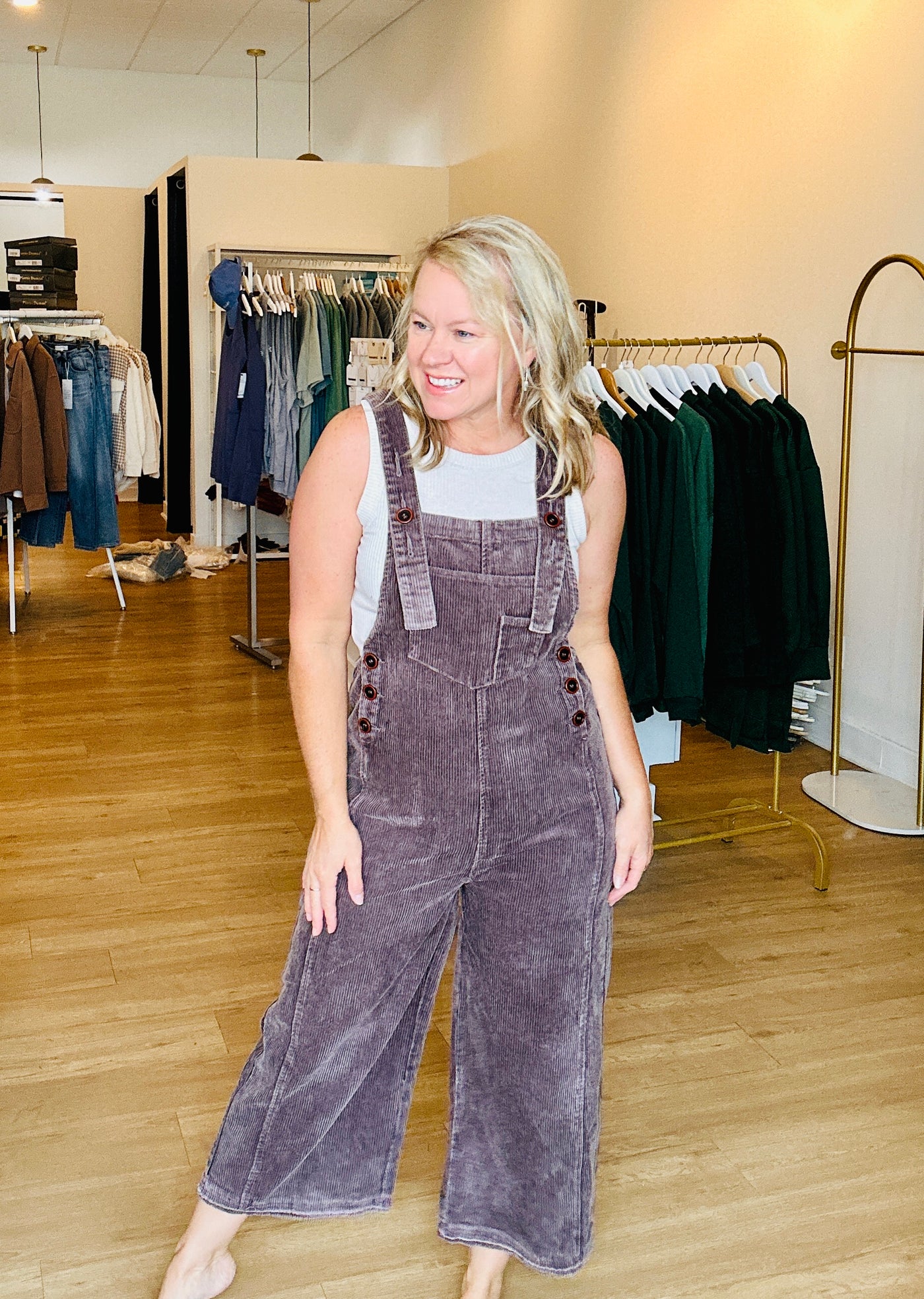 Corduroy Jumpsuit - Mocha