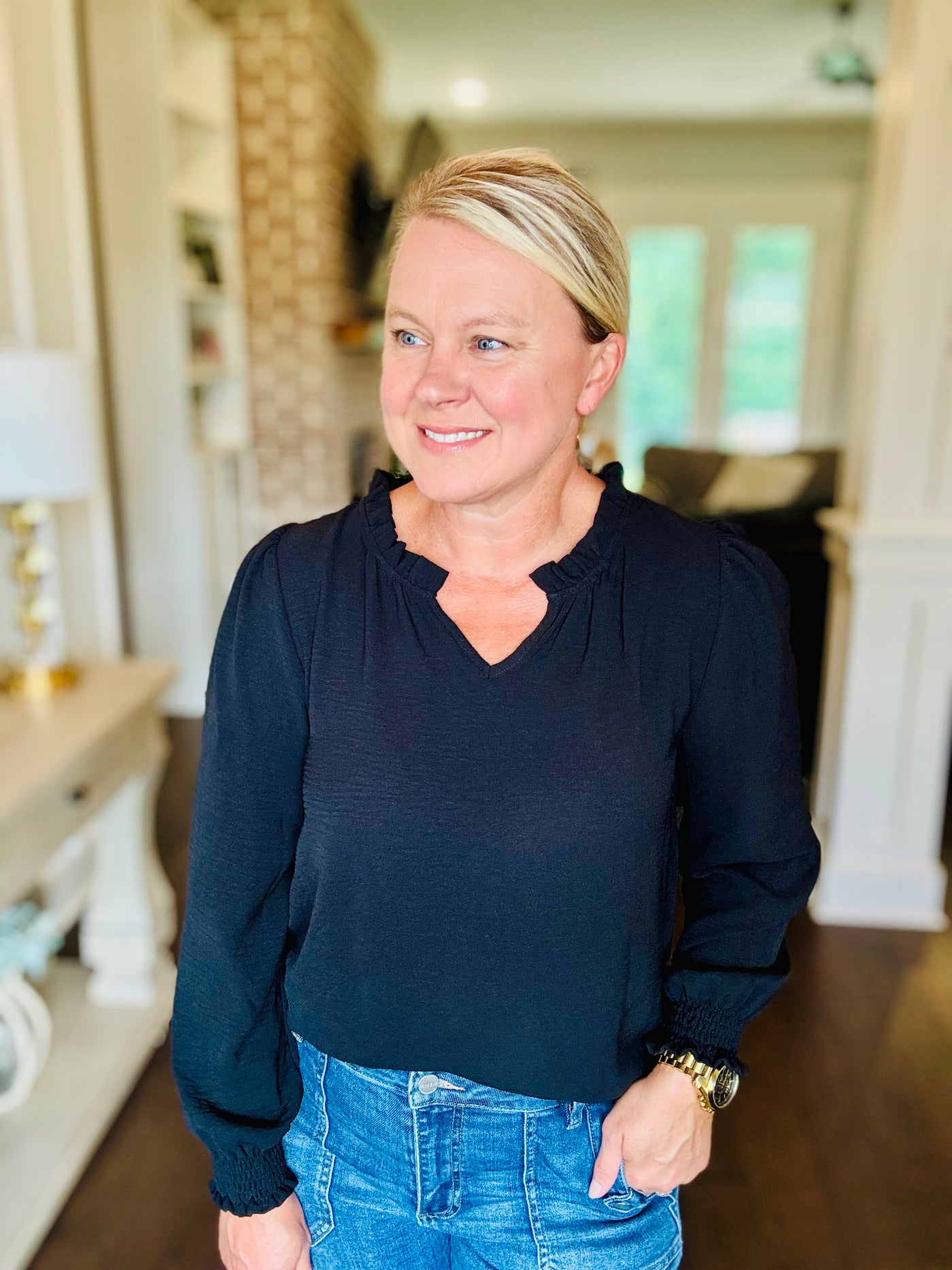 Long Sleeve Blouse - Black
