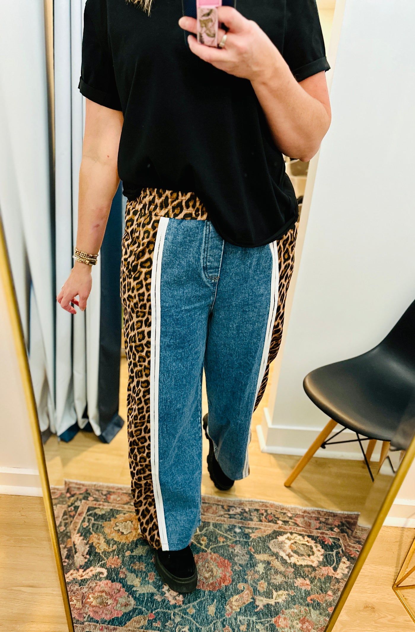 Leopard Straight Leg Jeans