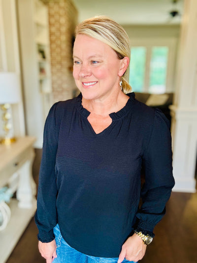 Long Sleeve Blouse - Black
