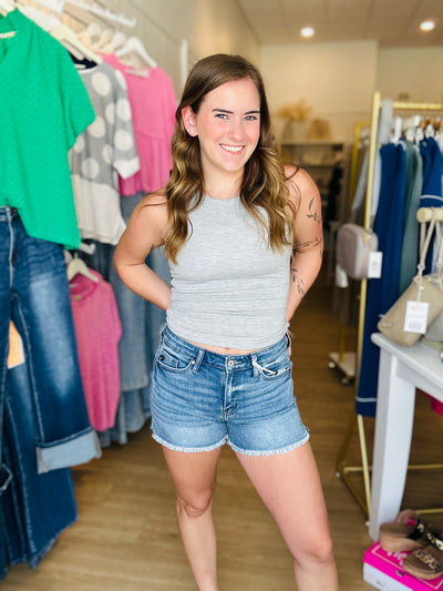 Kancan- High Rise Denim Shorts