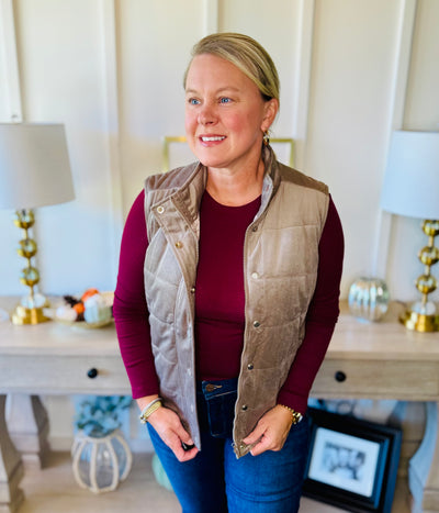 Mini Cord Vest - Mocha