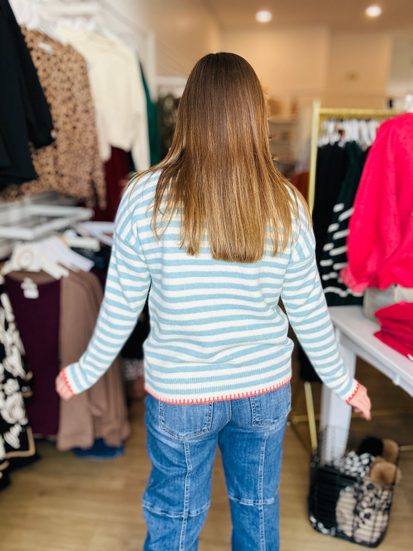 Striped Sweater - Light Blue