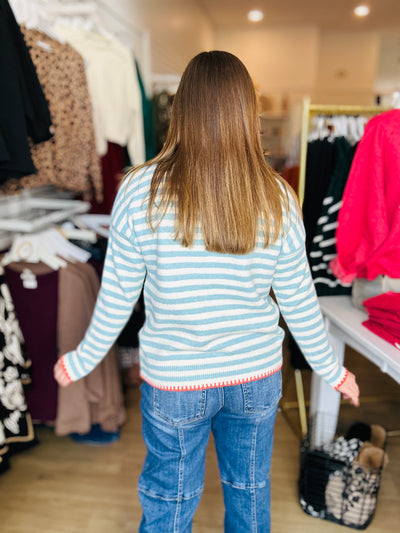 Striped Sweater - Light Blue