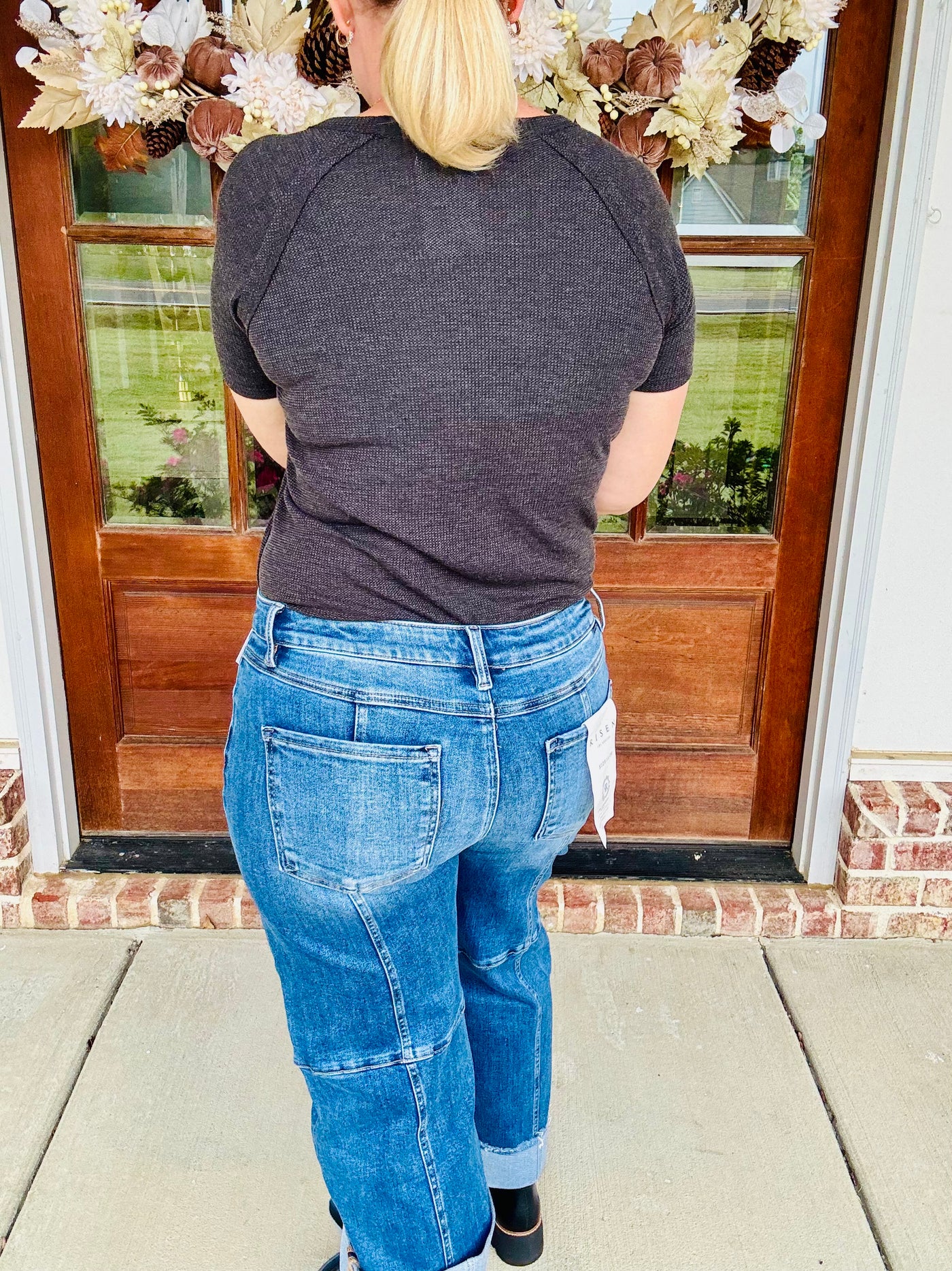 Risen - Seam Crop Wide Leg Denim