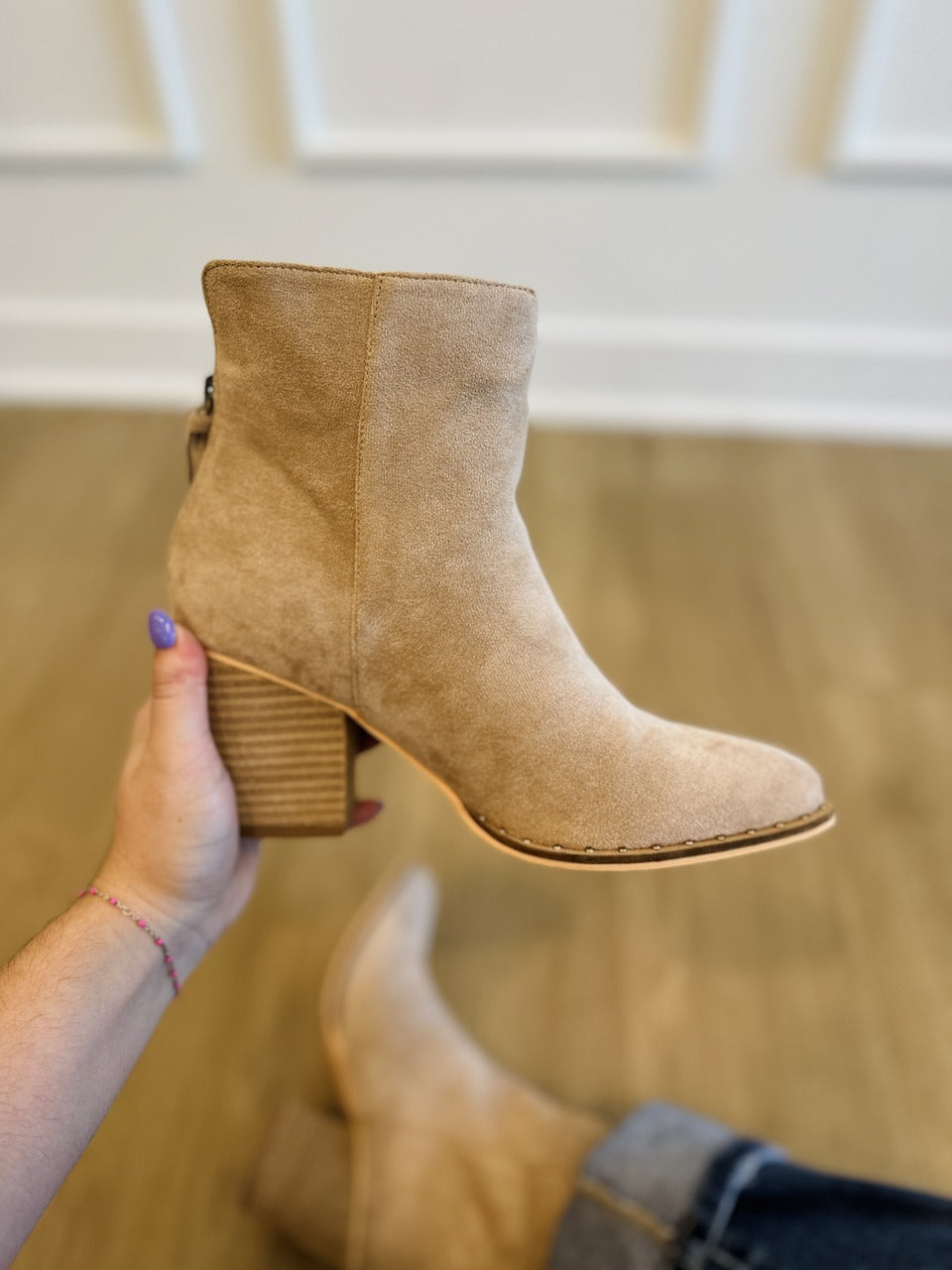 Weslee Suede Ankle Boots - Taupe