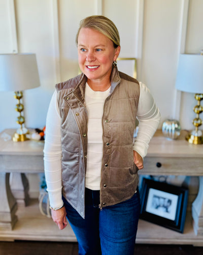 Mini Cord Vest - Mocha