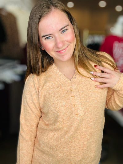 Button Sweater - Light Orange