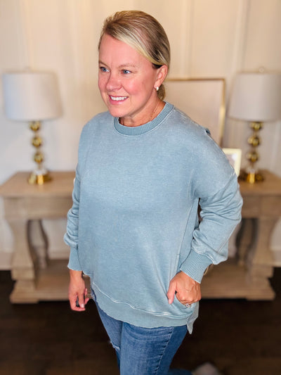 The Best Pullover w-Pockets - Ash Blue