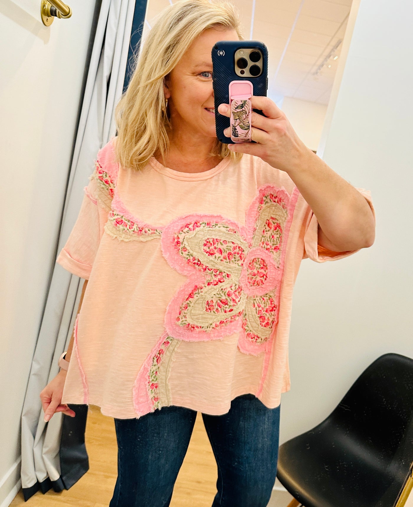 Flower Power - Oversized Top Blush