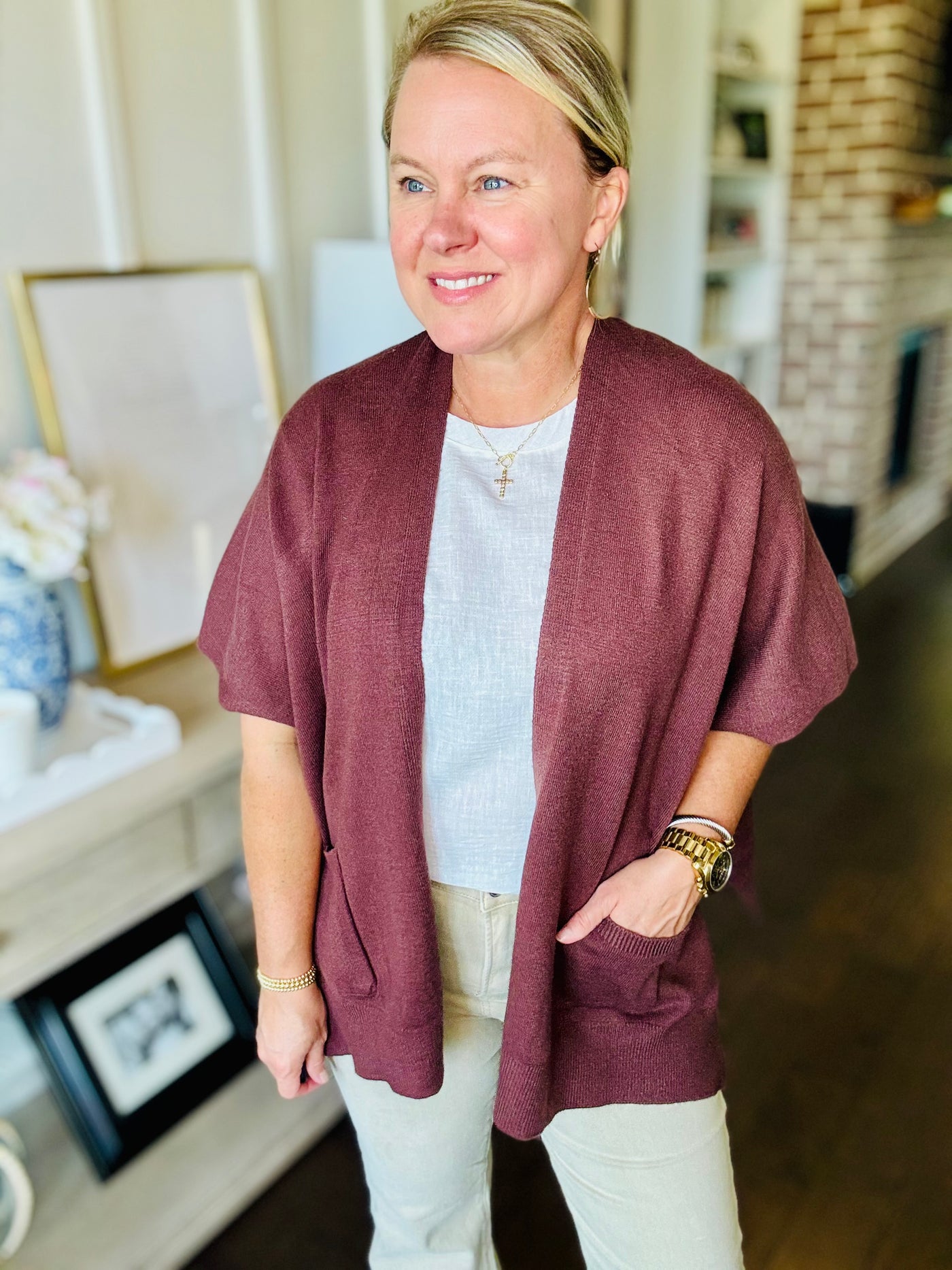 Alani Lightweight Cardigan - Raisin