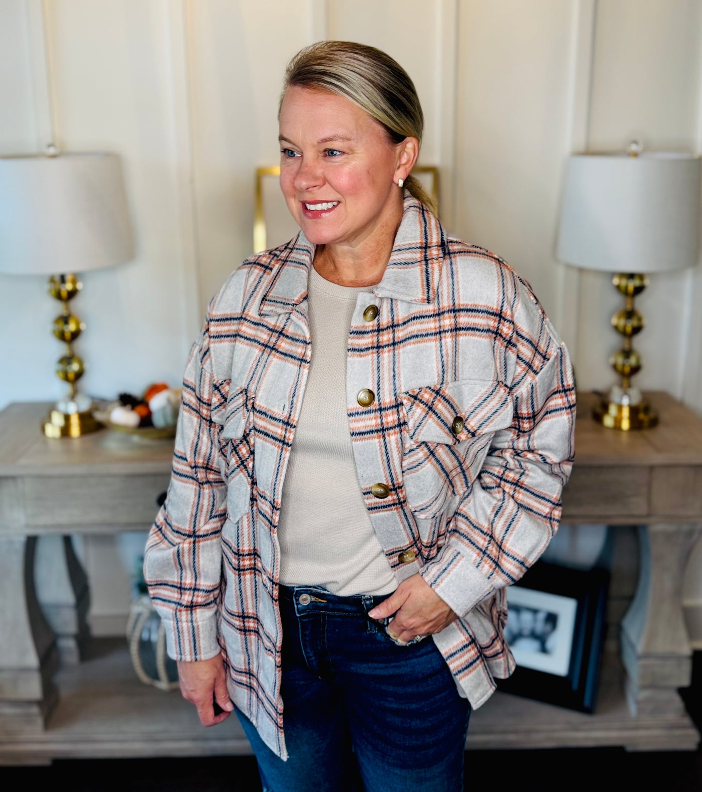 Fall Vibes Shacket - Beige