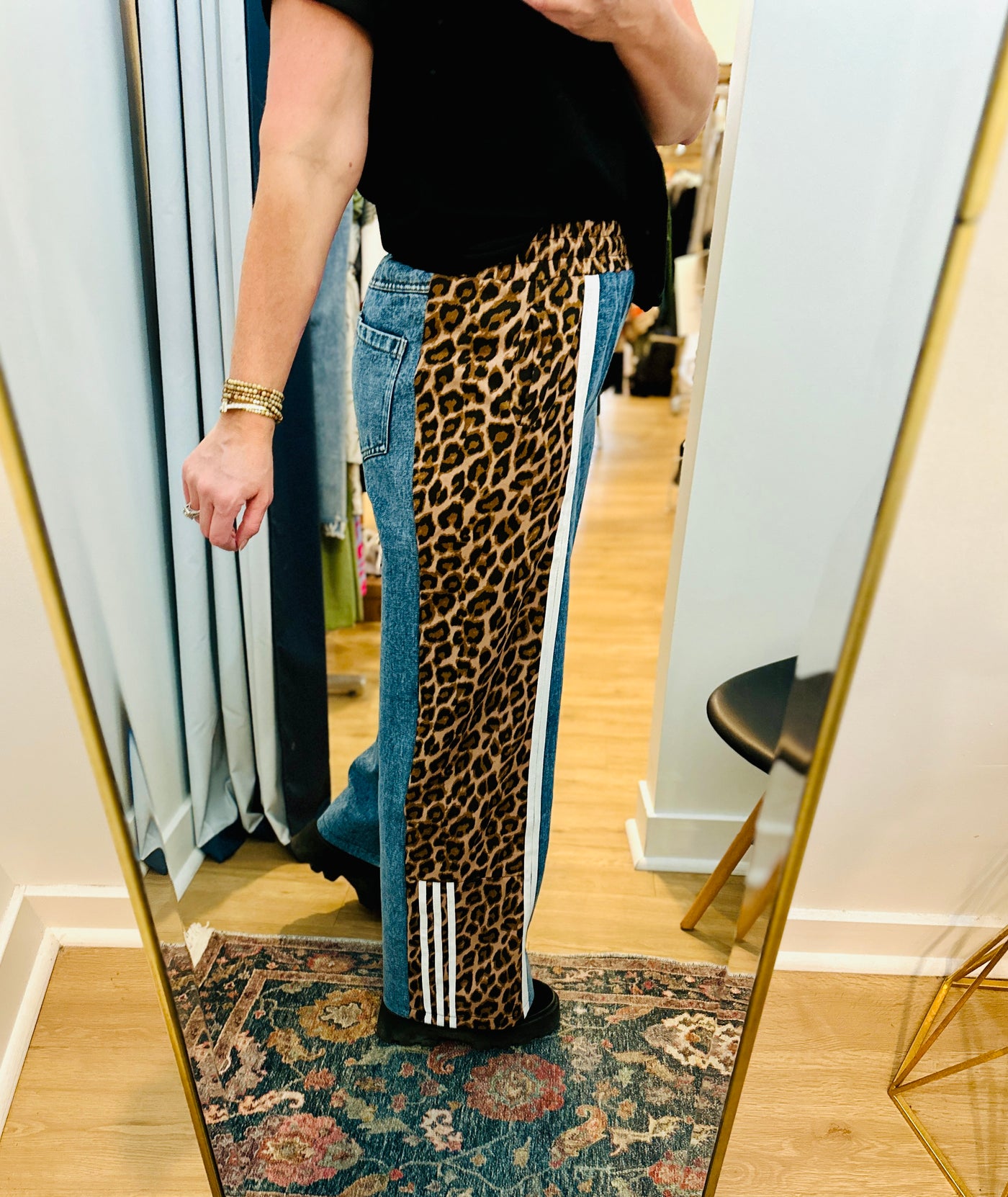 Leopard Straight Leg Jeans