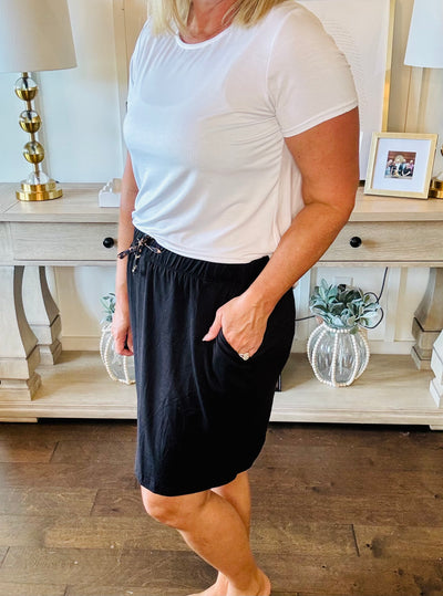 Rosie Leopard Tie Skirt - Black