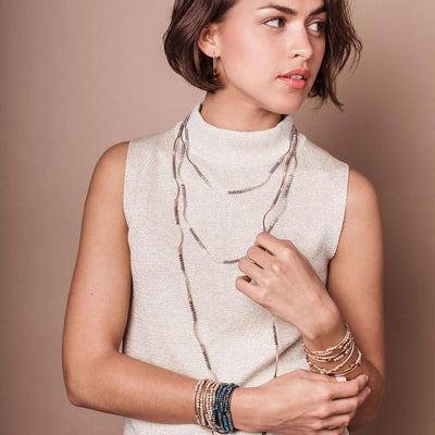 Scout - Wrap Bracelet Necklace - Matte Metallic