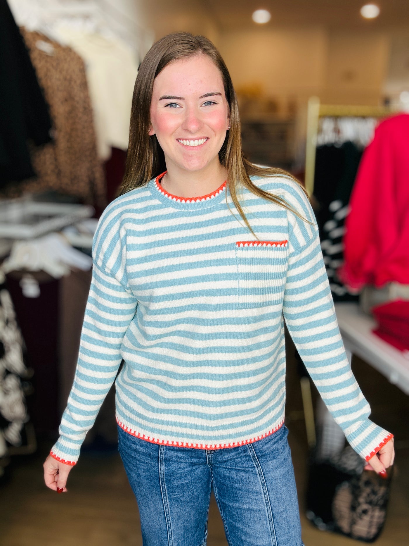 Striped Sweater - Light Blue