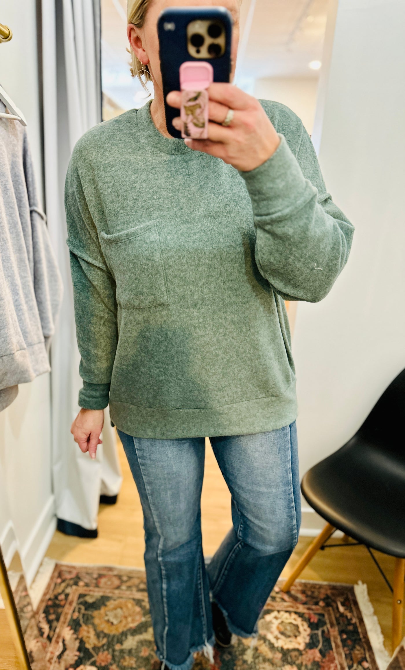 Melange Hi-Lo Sweater - Ash Jade