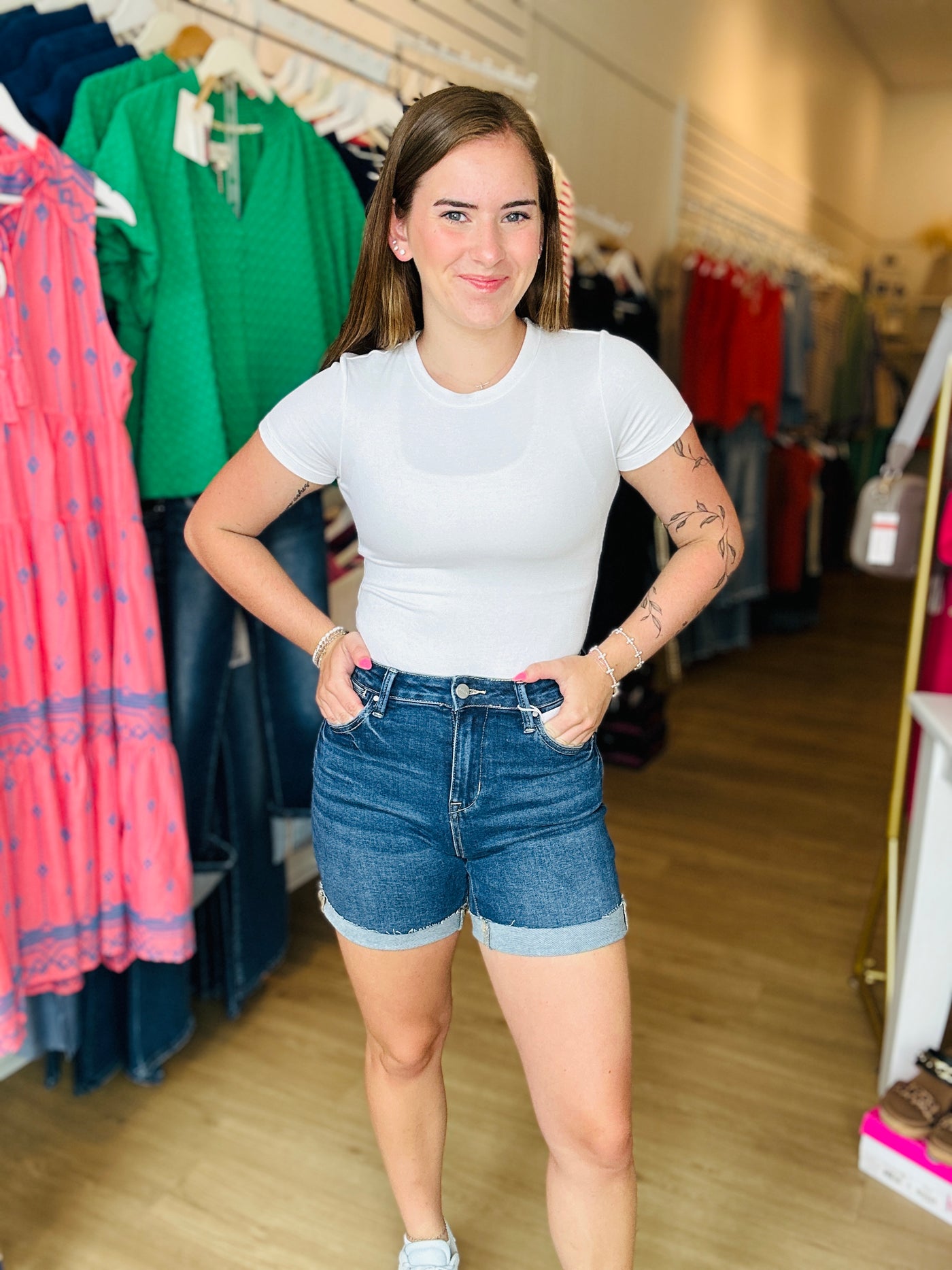 Risen - High Rise Cuffed Shorts