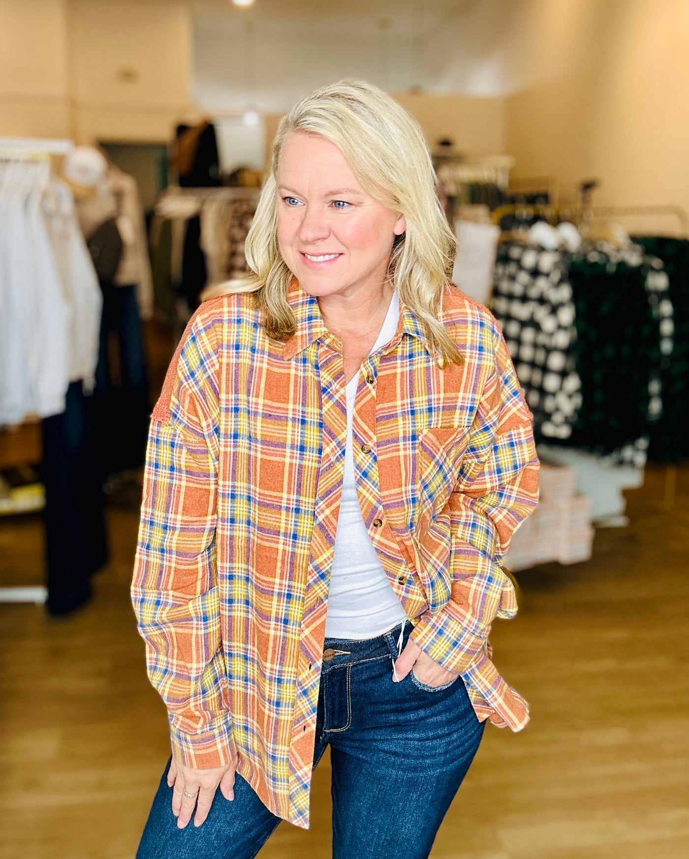 Pumpkin Plaid Oversized