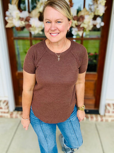 Baby Waffle Short Sleeve - Brown
