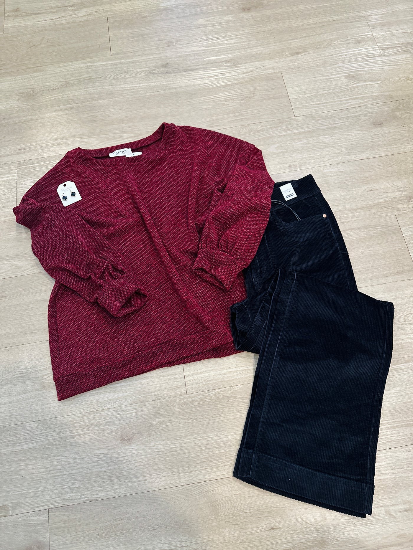 Jacquard Knit - Wine