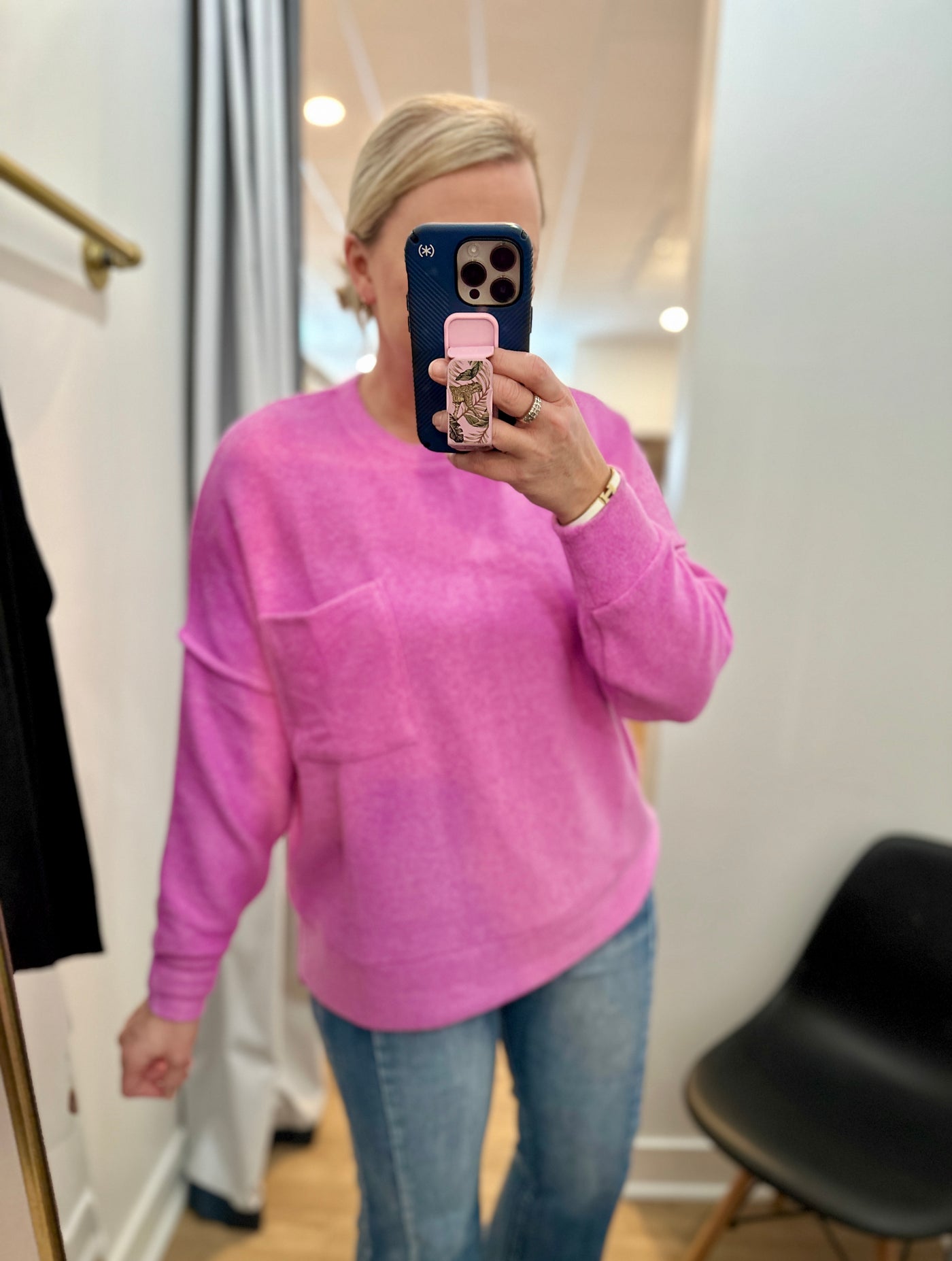 Melange Hi-Lo Sweater - Bright Mauve