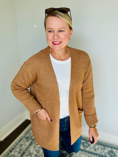 Comfy Cardigan - Heathered Rust