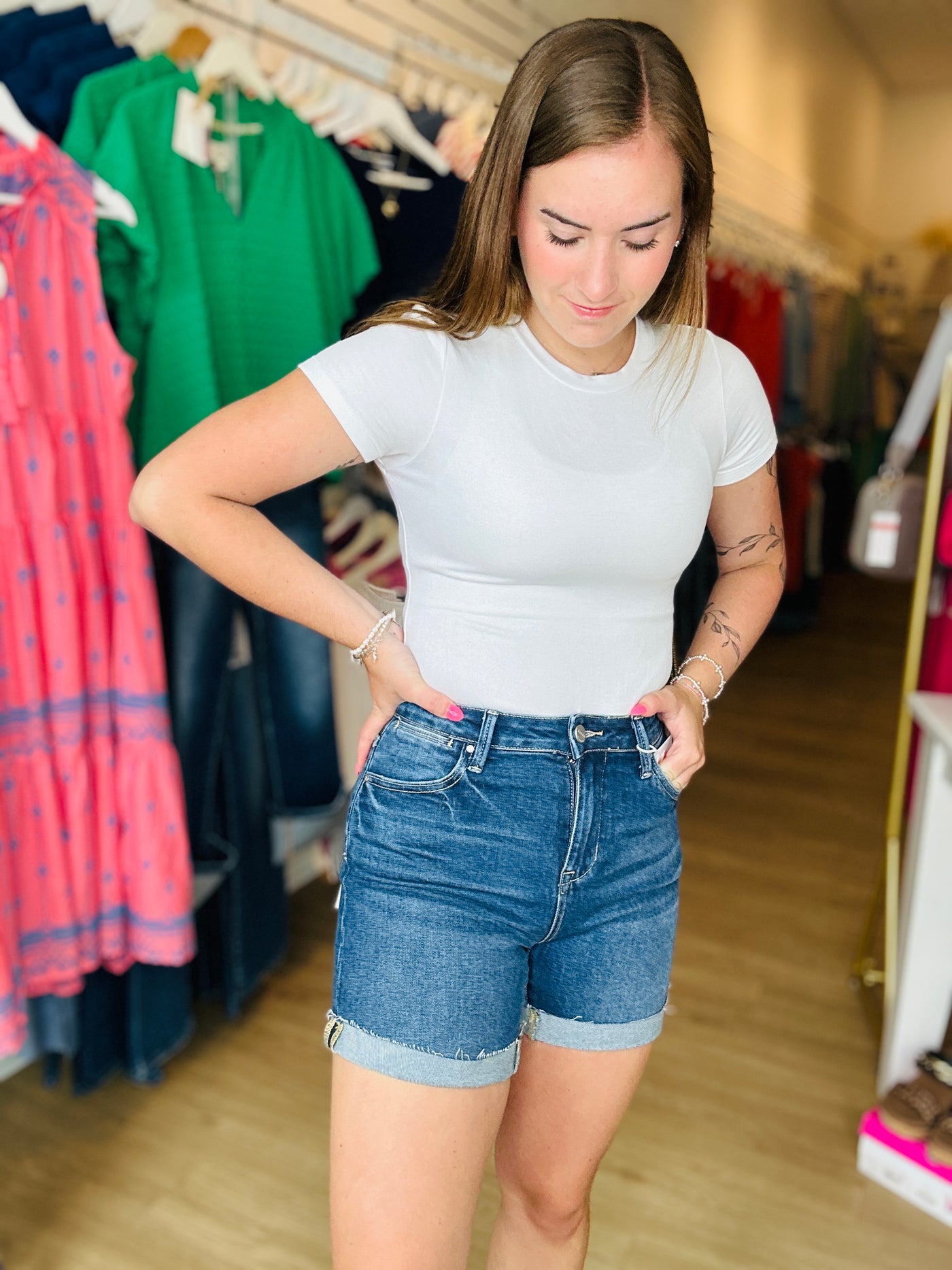 Risen - High Rise Cuffed Shorts