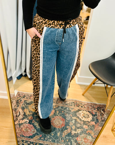 Leopard Straight Leg Jeans