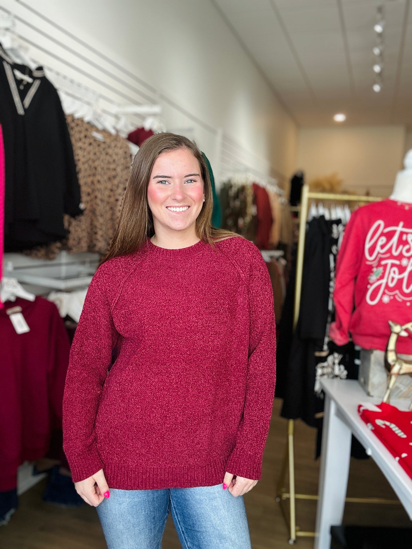 Chenille Sweater - Cabernet