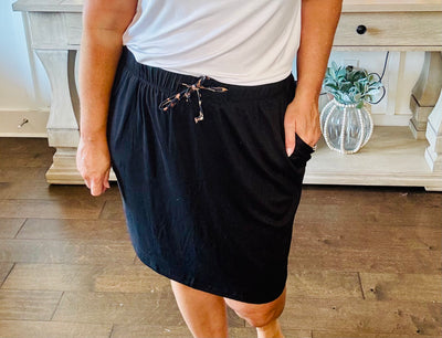 Rosie Leopard Tie Skirt - Black