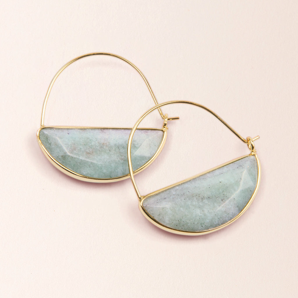 Scout - Stone Prism Hoop - Amazonite / Gold