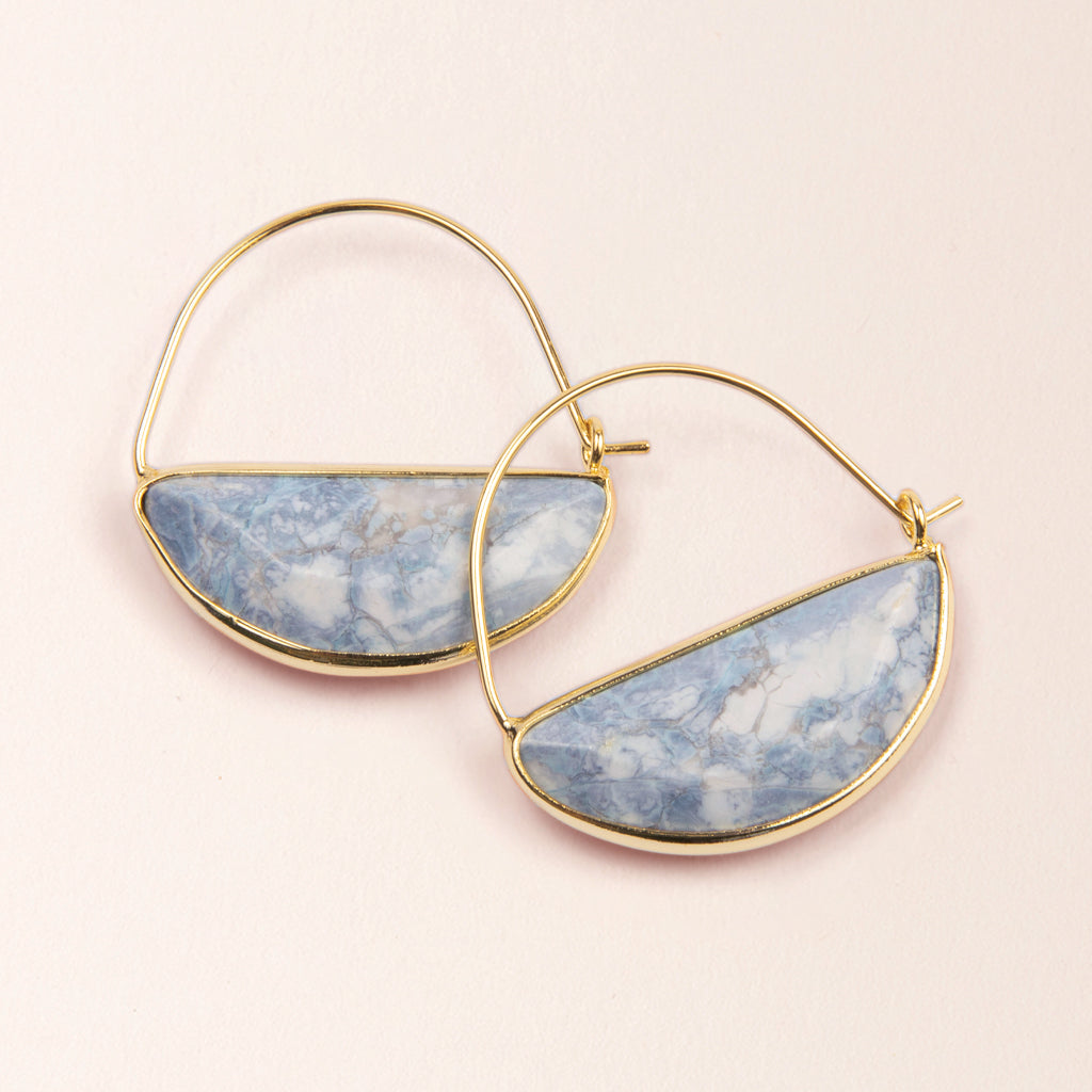 Scout - Stone Prism Hoop - Blue Howlite / Gold